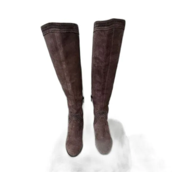 Vince Camuto Karinda Over the Knee Suede Low Heeled Boot Size 5M Boho Bo…