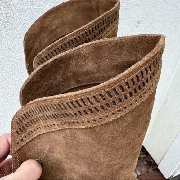 Vince Camuto Karinda Over the Knee Suede Low Heeled Boot Size 5M Boho Bo…