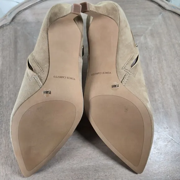 Vince Camuto Kreitha True Suede Ankle Booties Size 9.5, Suede Ankle Bootie Heels