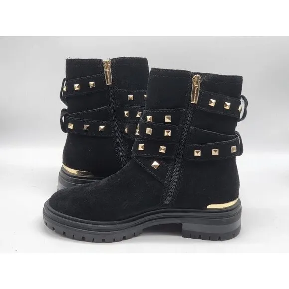 Vince Camuto Womens Barretta Black Suede Studded Moto Boots Size 5.5M
