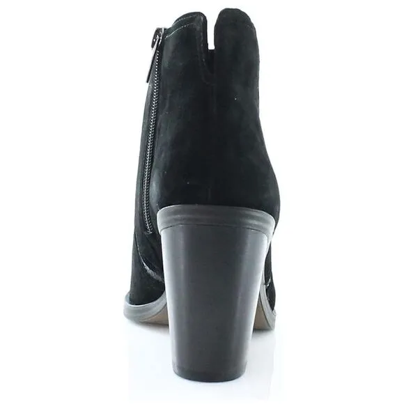 Vince Camuto Womens Granda Suede Croco Print Trim Ankle Boots, Black Size 10 NWT