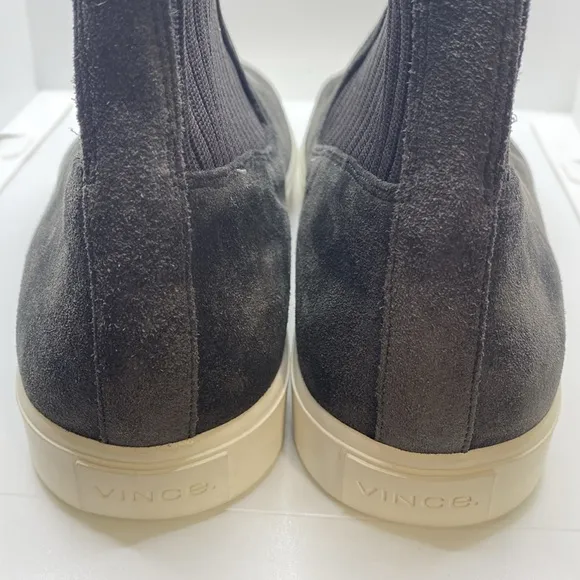 Vince Coleman $270 Sz 10 M Gray Suede High Top Pull on Sneakers comfort boots