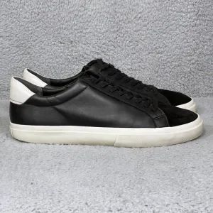 Vince Fulton Mens Size 11 Low Top Sneakers Shoes Black Leather Fashion