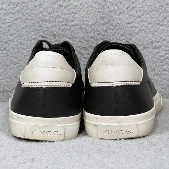 Vince Fulton Mens Size 11 Low Top Sneakers Shoes Black Leather Fashion