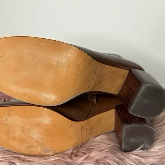 Vince Maggie Leather Boots Brown Size 9,5