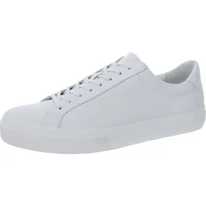 Vince Mens Fulton White Leather Low Top Casual and Fashion Sneakers Shoes Used