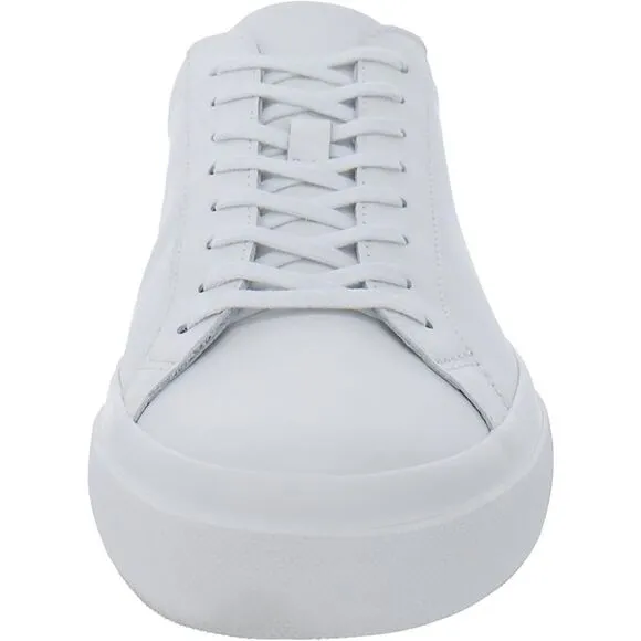 Vince Mens Fulton White Leather Low Top Casual and Fashion Sneakers Shoes Used