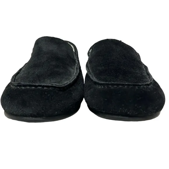 VINCE mens Gomez black suede faux fur lined slip on loafers | SZ 10