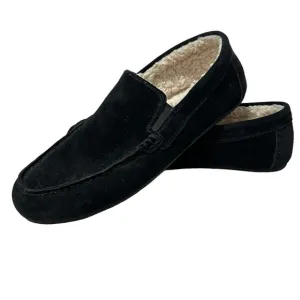 VINCE mens Gomez black suede faux fur lined slip on loafers | SZ 10