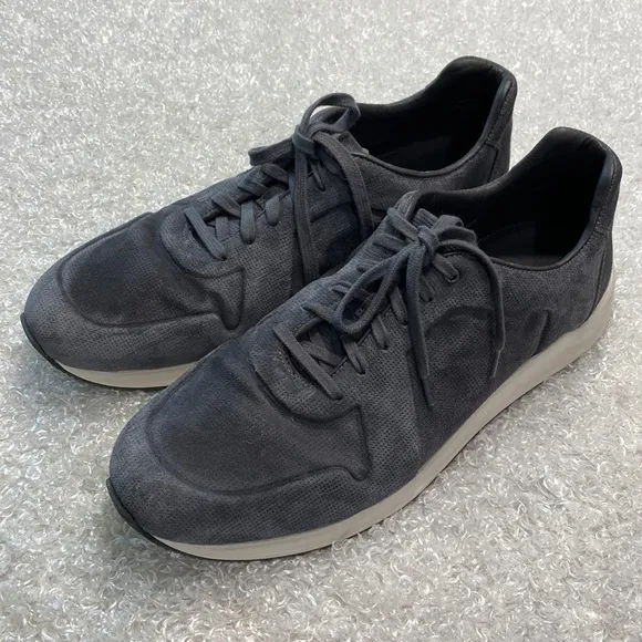 Vince Mens Size 11 1/2 Dark Gray Suede Sneakers
