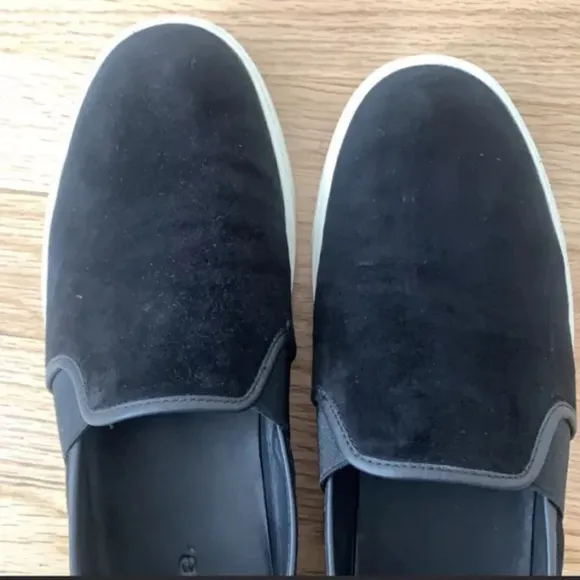 VINCE Preston Black Suede Leather Sneakers Women's Size 8 Slip On