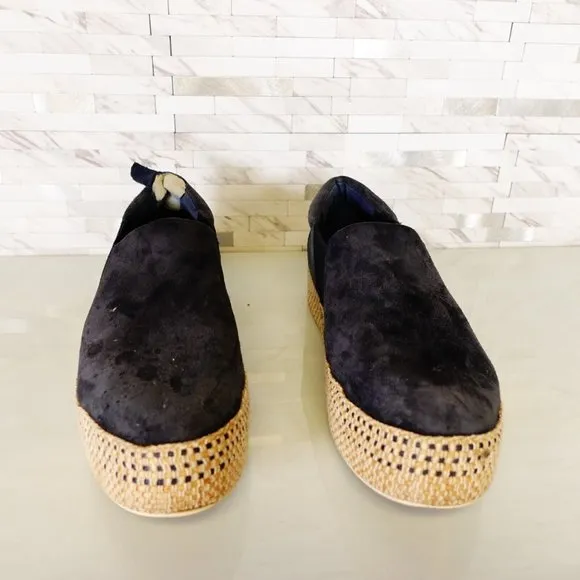 Vince Shoes Womens Leather‎ Chelsea Casual Sneakers Low Top Slip On Blue Suede