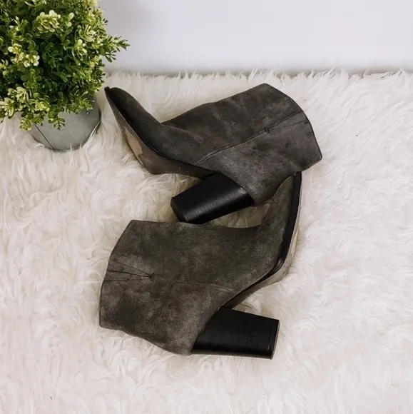 VINCE Suede Heel Ankle Boots Pointed Toes
