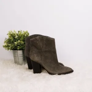 VINCE Suede Heel Ankle Boots Pointed Toes
