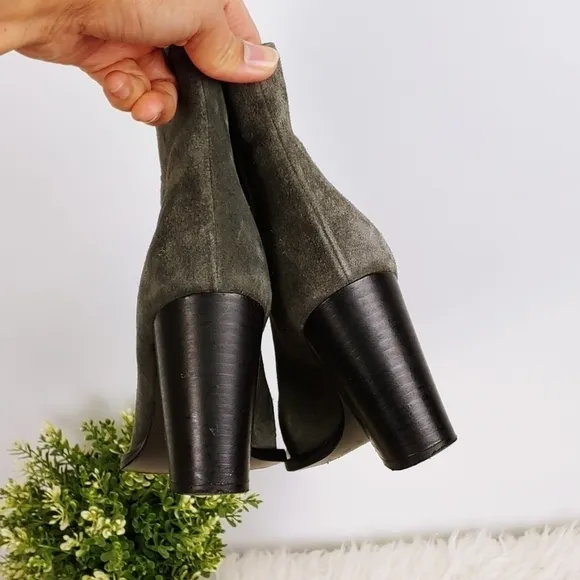 VINCE Suede Heel Ankle Boots Pointed Toes