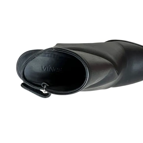 Vince Womens Booties Jody Leather Slingback‎ Block Heel Black 8.5M Made in Italy