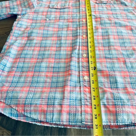 VINEYARD VINES HARBOR SHIRT FISHING LONG SLEEVE ACTIVE PINK WHITE BLUE PLAID L