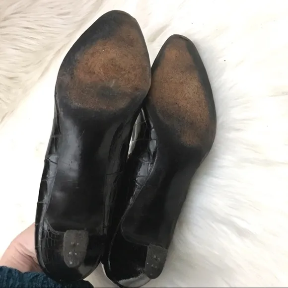 Vintage 1950s Alligator Pumps Henri Flatow Heels