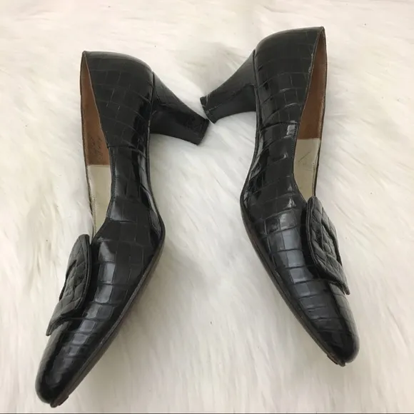 Vintage 1950s Alligator Pumps Henri Flatow Heels