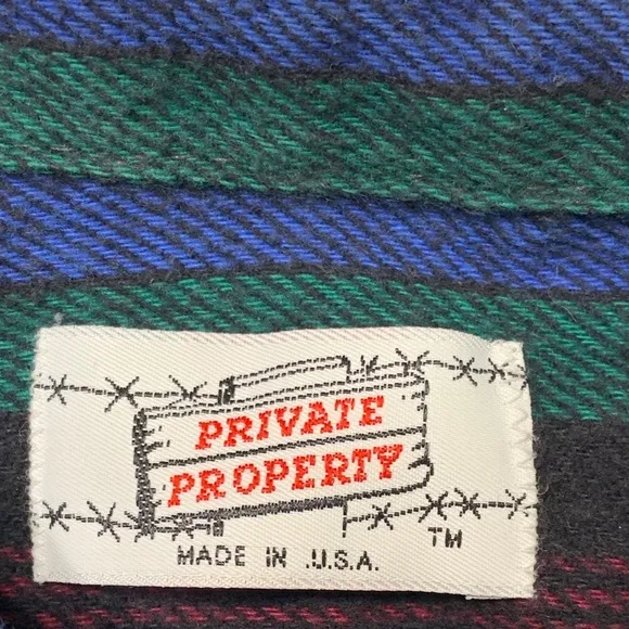 Vintage 80s 90s Thick Flannel Button Up‎ Shirt USA