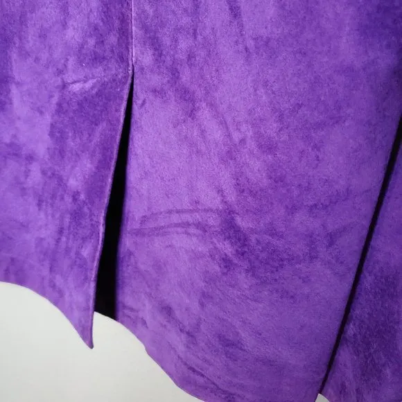 Vintage 90s Evan Davies II Purple Suede Pencil Skirt, 18W