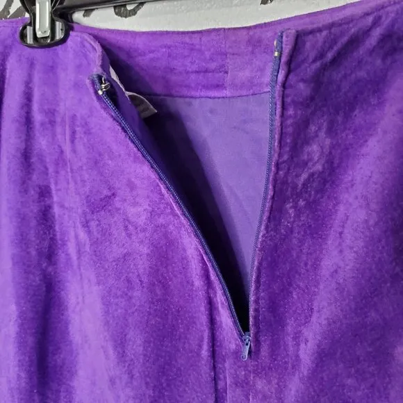 Vintage 90s Evan Davies II Purple Suede Pencil Skirt, 18W