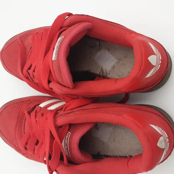 Vintage Adidas red suede leather sneakers men's 9.5 casual retro y2k grandpa