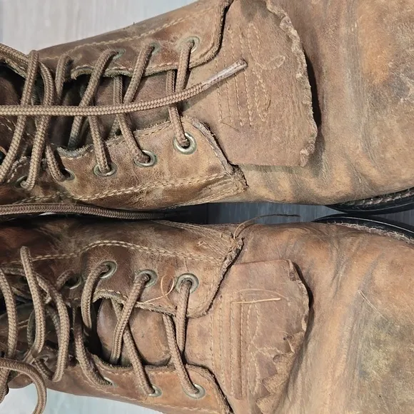 Vintage Ariat Men's 32525 Brown Lace Up Leather Boots Shoes Sz 7.5D