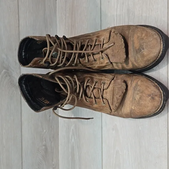 Vintage Ariat Men's 32525 Brown Lace Up Leather Boots Shoes Sz 7.5D