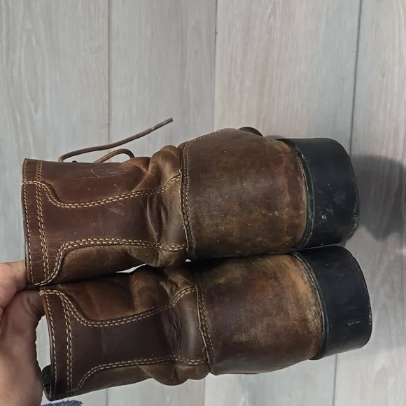 Vintage Ariat Men's 32525 Brown Lace Up Leather Boots Shoes Sz 7.5D