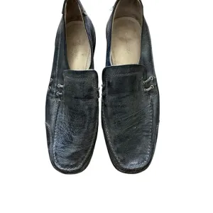 Vintage Bacco Bucci Men's Black Leather Slip-On Loafer Shoes Size 7