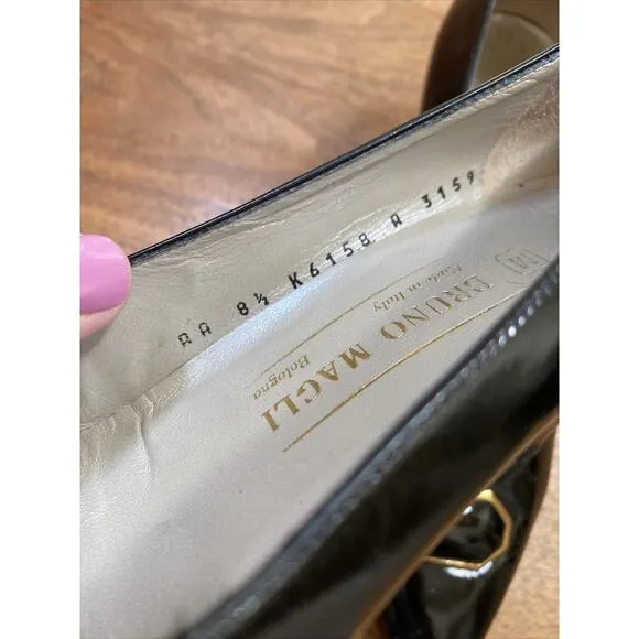 Vintage Bruno Magli shoes black leather pumps