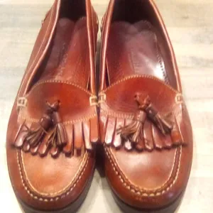 Vintage Cole Haan y2k County Slip On Genuine  Leather Tassels Man Shoes size 10