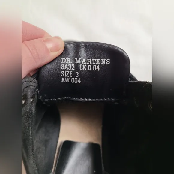 Vintage Dr. Martens Lace-Up Boots Kid's Size 3 Black Leather Classic Casual
