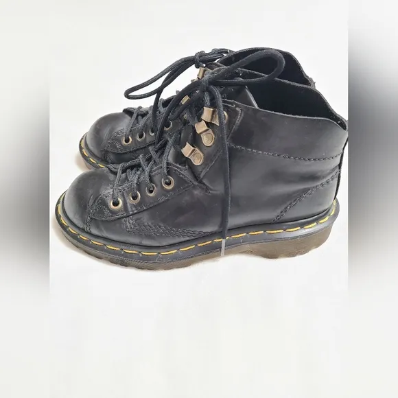 Vintage Dr. Martens Lace-Up Boots Kid's Size 3 Black Leather Classic Casual