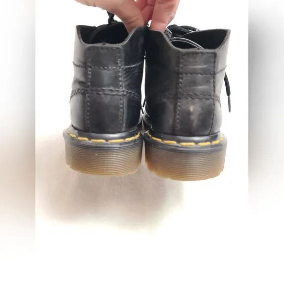 Vintage Dr. Martens Lace-Up Boots Kid's Size 3 Black Leather Classic Casual