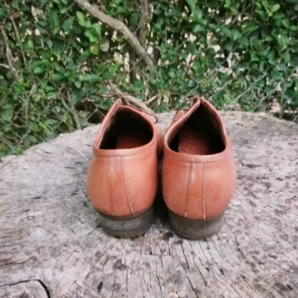 Vintage Dress Shoes/Genuine Leather Lace Up Flats