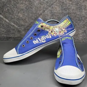 Vintage Ed‎ Hardy Men's 13 Shoes Slip On No Lace Skull Love Sneakers Y2K