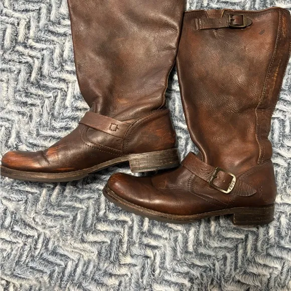 Vintage Frye Veronica Leather Brown Boots - size 10