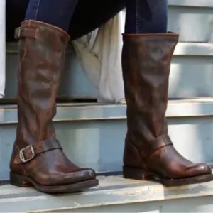 Vintage Frye Veronica Leather Brown Boots - size 10