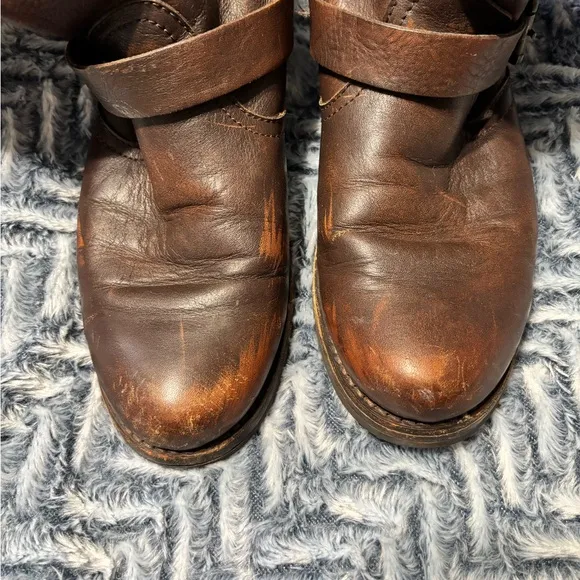 Vintage Frye Veronica Leather Brown Boots - size 10