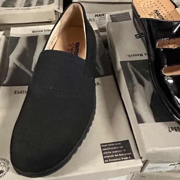 Vintage Hartjes‎ Mens Black Nubuck slip on shoes