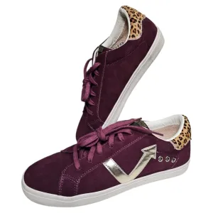 Vintage Havana &quot;Jordy&quot; burgundy leopard multi sneakers