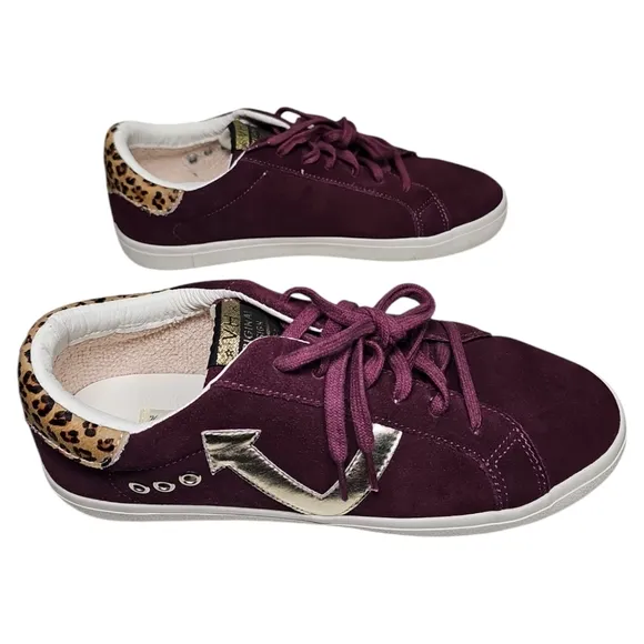 Vintage Havana &quot;Jordy&quot; burgundy leopard multi sneakers