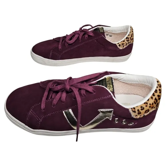 Vintage Havana &quot;Jordy&quot; burgundy leopard multi sneakers