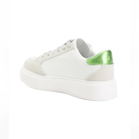 Vintage Havana Lexa Fashion Sneakers White &amp; Gray Women’s Size 8 Green Star READ