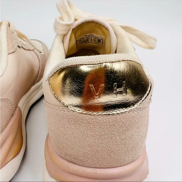 Vintage Havana Run Nude Suede Glitter Star Sneakers Size 7.5