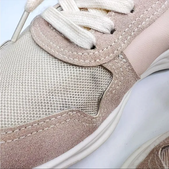 Vintage Havana Run Nude Suede Glitter Star Sneakers Size 7.5