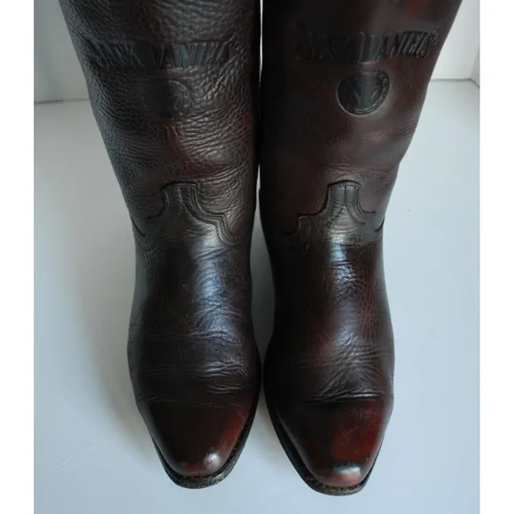 Vintage Jack Daniels Old No 7 Leather Cowboy Boots Made in USA Men's 8.5