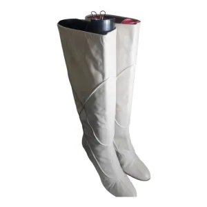 Vintage Johansen So Unmistakably Cream White Leather Boots - Women's Size 7AA